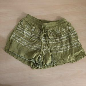 Embroidered Drawstring Shorts